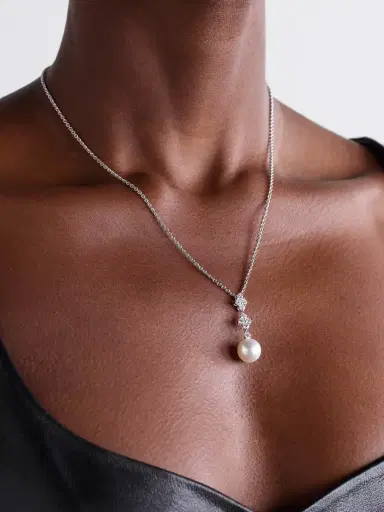 Mikimoto 18-karat White Gold, Diamond And Pearl Necklace | Thumbnail 2