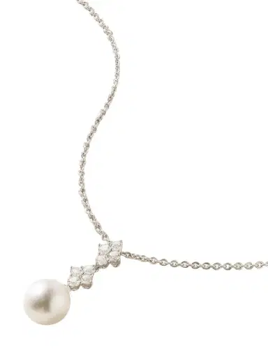 Mikimoto 18-karat White Gold, Diamond And Pearl Necklace | Thumbnail 1