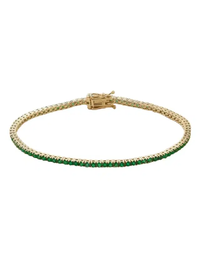Sydney Evan 14-karat Gold Emerald Tennis Bracelet