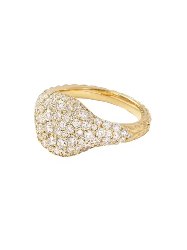 David Yurman Mini Chevron 18-karat Gold Diamond Pinky Ring
