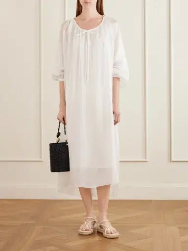 Les Vacances D’Irina Robe La Perle Gathered Silk-organza Maxi Dress | Thumbnail 2 Les Vacances D’Irina Robe La Perle Gathered Silk-organza Maxi Dress | Thumbnail 2