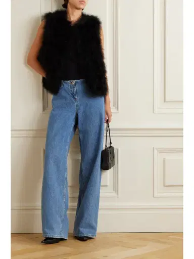 Yves Salomon Feather-embellished Silk-satin Vest | Thumbnail 2