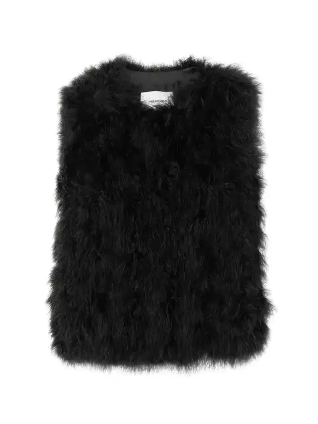 Yves Salomon Feather-embellished Silk-satin Vest