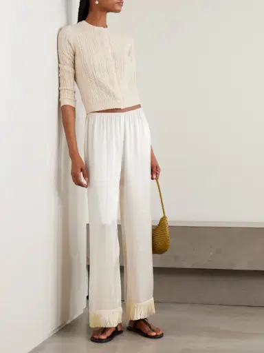 DÔEN Danae Cropped Cable-knit Cashmere Cardigan | Thumbnail 2