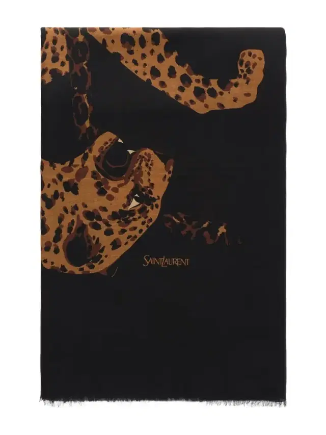 Etolel-leopard Frayed Printed Wool-twill Scarf