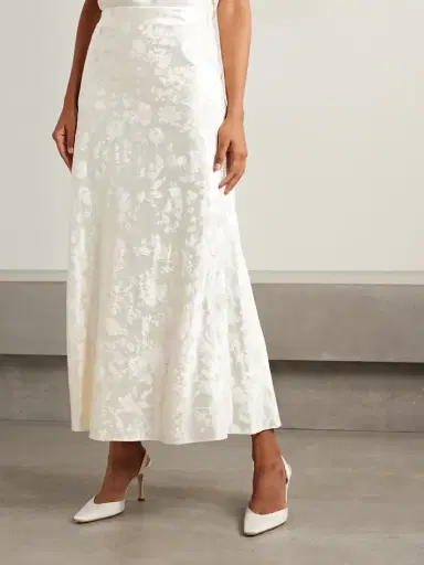 Danielle Frankel Desi Painted Silk And Wool-blend Satin Maxi Skirt | Thumbnail 3 Danielle Frankel Desi Painted Silk And Wool-blend Satin Maxi Skirt | Thumbnail 3
