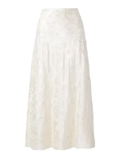 Danielle Frankel Desi Painted Silk And Wool-blend Satin Maxi Skirt | Thumbnail 1 Danielle Frankel Desi Painted Silk And Wool-blend Satin Maxi Skirt | Thumbnail 1