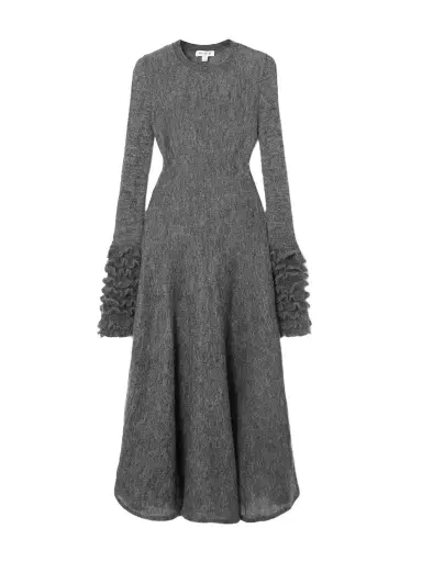 Alaïa Ruffled Mohair-blend Midi Dress | Thumbnail 1 Alaïa Ruffled Mohair-blend Midi Dress | Thumbnail 1