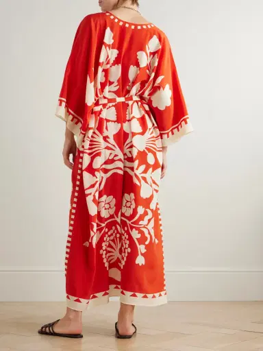 Eres Holi Belted Printed Silk Crepe De Chine Cover-up | Thumbnail 3 Eres Holi Belted Printed Silk Crepe De Chine Cover-up | Thumbnail 3