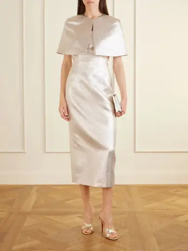 Emilia Wickstead Domie Cloqué Metallic Cape | Thumbnail 2 Emilia Wickstead Domie Cloqué Metallic Cape | Thumbnail 2