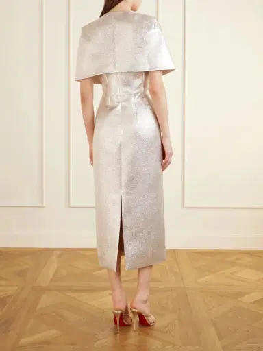Emilia Wickstead Domie Cloqué Metallic Cape | Thumbnail 3 Emilia Wickstead Domie Cloqué Metallic Cape | Thumbnail 3