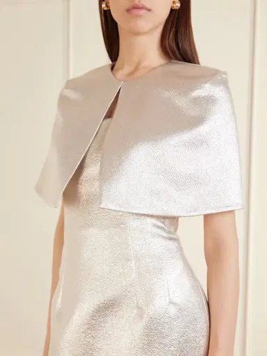 Emilia Wickstead Domie Cloqué Metallic Cape | Thumbnail 4 Emilia Wickstead Domie Cloqué Metallic Cape | Thumbnail 4