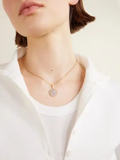 Buccellati Ramage 18-karat Yellow And White Gold Diamond Necklace | Thumbnail 3
