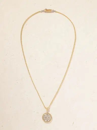 Buccellati Ramage 18-karat Yellow And White Gold Diamond Necklace | Thumbnail 5
