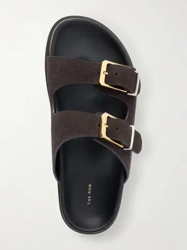 The Row Buckled Suede Slides | Thumbnail 6