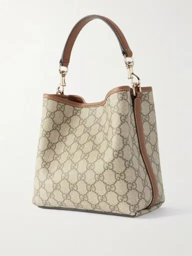 Gucci Gg Emblem Leather-trimmed Printed Coated-canvas Bucket Bag | Thumbnail 3 Gucci Gg Emblem Leather-trimmed Printed Coated-canvas Bucket Bag | Thumbnail 3