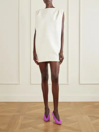 Balenciaga Gathered Wool And Silk-blend Midi Dress | Thumbnail 2