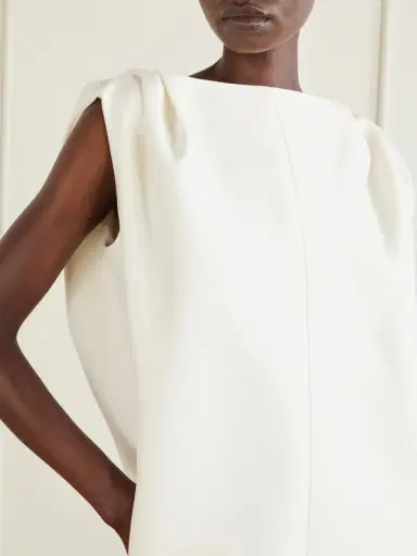Balenciaga Gathered Wool And Silk-blend Midi Dress | Thumbnail 4