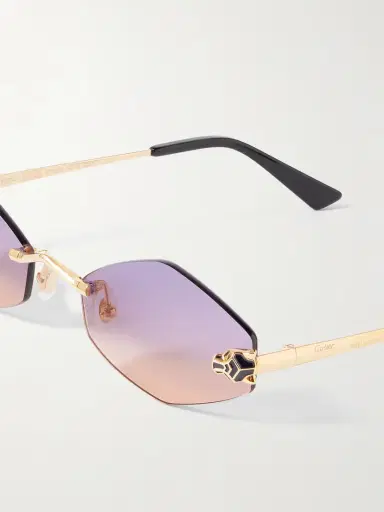 Cartier Eyewear Panthère Hexagon-frame Gold-tone Sunglasses | Thumbnail 4