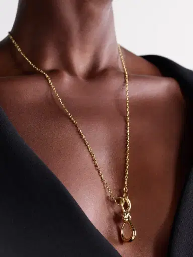 Marla Aaron Small True Lover's Knot Lock + Chain 18-karat Gold Necklace | Thumbnail 2 Marla Aaron Small True Lover's Knot Lock + Chain 18-karat Gold Necklace | Thumbnail 2