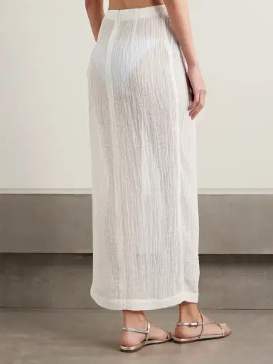 Lisa Marie Fernandez Pleated Crinkled Linen-blend Gauze Pareo | Thumbnail 3 Lisa Marie Fernandez Pleated Crinkled Linen-blend Gauze Pareo | Thumbnail 3