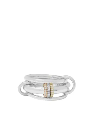 Spinelli Kilcollin Gemini Set Of Three 18-karat White, Yellow And Rose Gold Diamond Rings | Thumbnail 1 Spinelli Kilcollin Gemini Set Of Three 18-karat White, Yellow And Rose Gold Diamond Rings | Thumbnail 1
