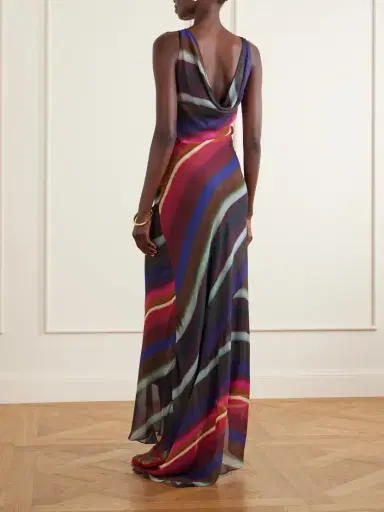 Christopher John Rogers Louie Striped Satin-crepe Maxi Dress | Thumbnail 3