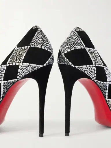 Christian Louboutin Doria 100 Crystal-embellished Suede Pumps | Thumbnail 5 Christian Louboutin Doria 100 Crystal-embellished Suede Pumps | Thumbnail 5