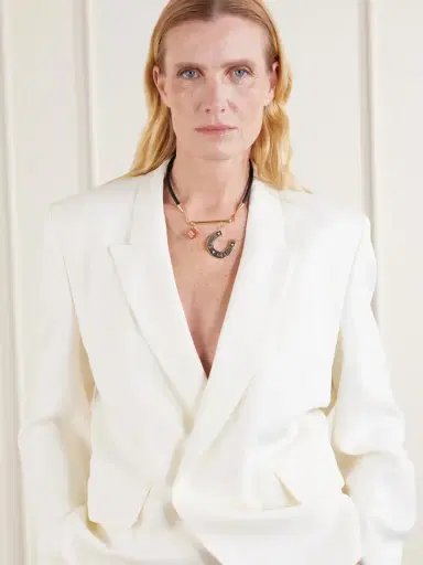 Marie Lichtenberg Lasso, Jasper Dado And Bonne Chance Jumbo 18-karat Gold, Ebony And Diamond Leather Necklace | Thumbnail 3 Marie Lichtenberg Lasso, Jasper Dado And Bonne Chance Jumbo 18-karat Gold, Ebony And Diamond Leather Necklace | Thumbnail 3