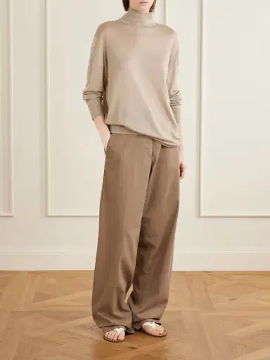 The Row Fadry Cotton And Cashmere-blend Drill Wide-leg Pants | Thumbnail 2