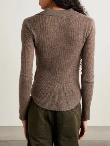 Citizens of Humanity Simone Ribbed Wool And Cashmere-blend Polo Sweater | Thumbnail 4