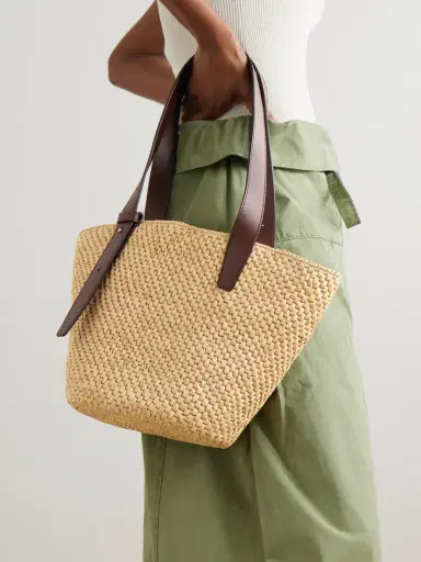 LIÉ STUDIO The Bianca Small Leather-trimmed Raffia Tote | Thumbnail 2 LIÉ STUDIO The Bianca Small Leather-trimmed Raffia Tote | Thumbnail 2