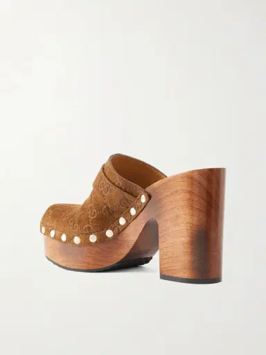 Gucci Logo-debossed Suede Clogs | Thumbnail 3 Gucci Logo-debossed Suede Clogs | Thumbnail 3
