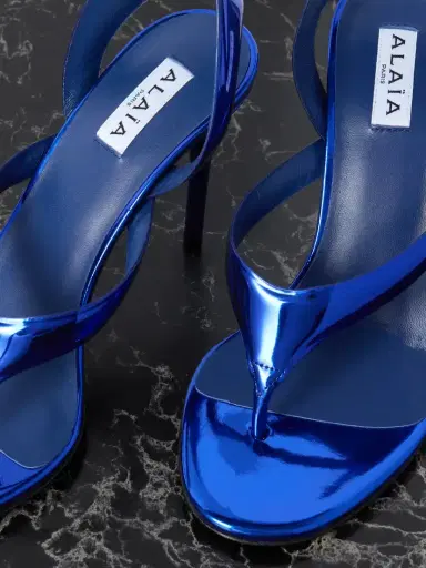 Alaïa Tong 90 Mirrored-leather Sandals | Thumbnail 4