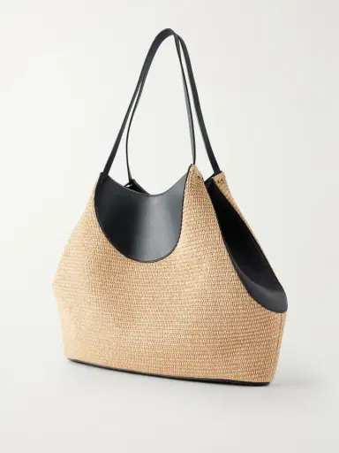 Givenchy Facet Embroidered Leather-trimmed Raffia Tote | Thumbnail 4