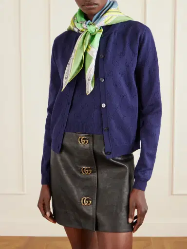 Gucci Printed Silk-twill Jacquard Scarf | Thumbnail 2