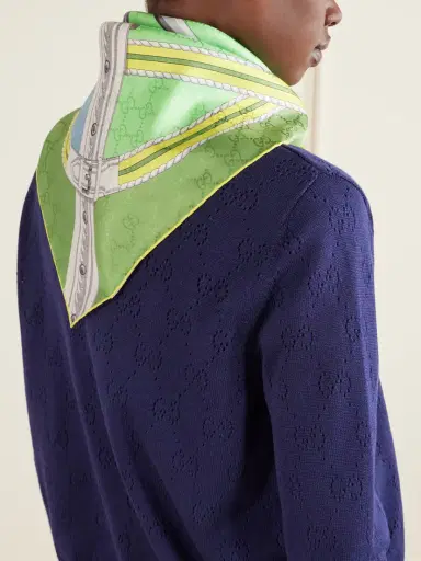 Gucci Printed Silk-twill Jacquard Scarf | Thumbnail 3