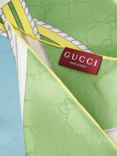 Gucci Printed Silk-twill Jacquard Scarf | Thumbnail 4