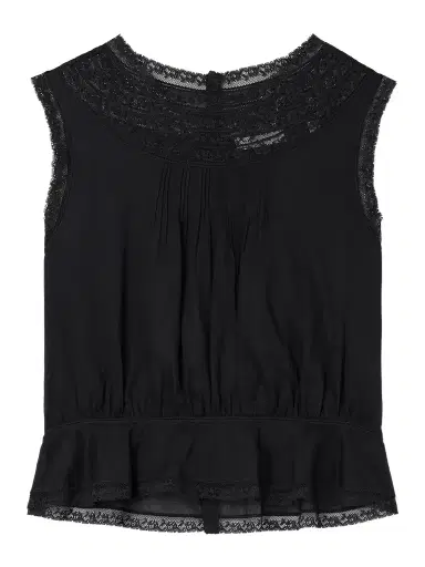 DÔEN Lilibet Lace-trimmed Pintucked Organic Cotton-voile Top | Thumbnail 1 DÔEN Lilibet Lace-trimmed Pintucked Organic Cotton-voile Top | Thumbnail 1