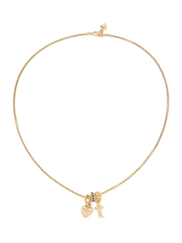 Roxanne Assoulin The Itsy Bitsy Initial Gold-tone Sapphire Necklace