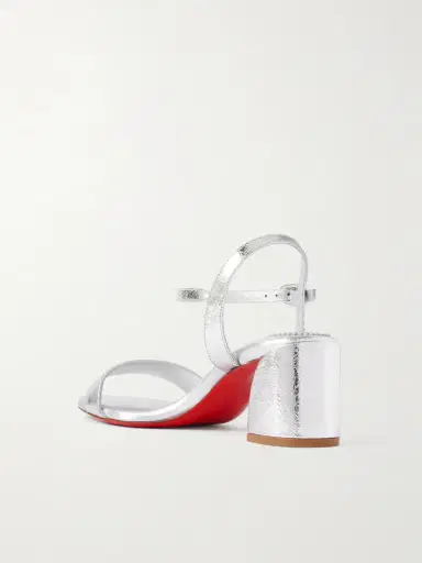 Christian Louboutin Miss Jane 55 Metallic Textured-leather Sandals | Thumbnail 3