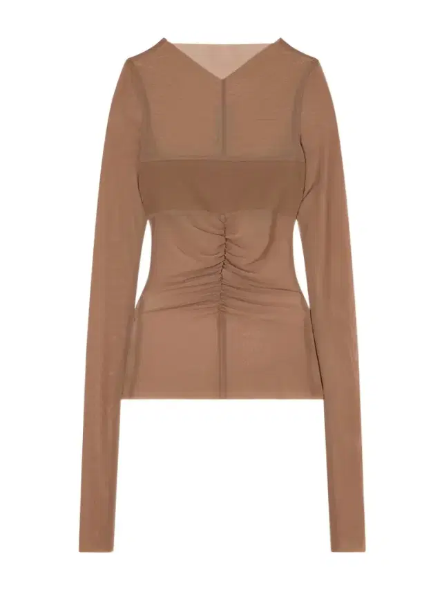 Ruched Stretch-mesh T-shirt