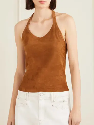STOULS Cherry Open-back Suede Halterneck Tank | Thumbnail 3 STOULS Cherry Open-back Suede Halterneck Tank | Thumbnail 3