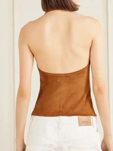 STOULS Cherry Open-back Suede Halterneck Tank | Thumbnail 4 STOULS Cherry Open-back Suede Halterneck Tank | Thumbnail 4