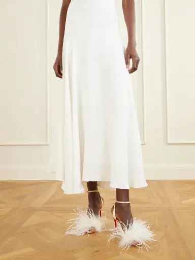 Christian Louboutin Miss Z Poupi 100 Feather-embellished Satin Sandals | Thumbnail 2
