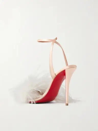 Christian Louboutin Miss Z Poupi 100 Feather-embellished Satin Sandals | Thumbnail 3
