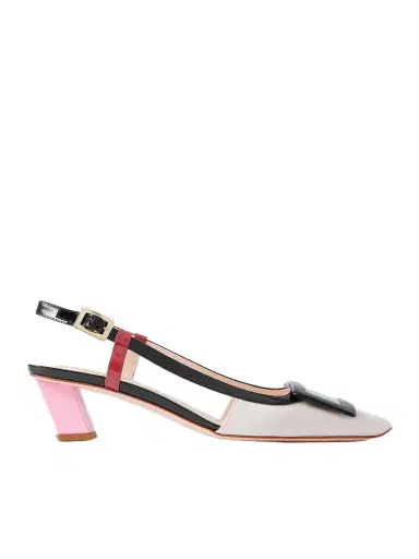 Roger Vivier Belle Vivier 45 Color-block Patent-leather Slingback Pumps | Thumbnail 1