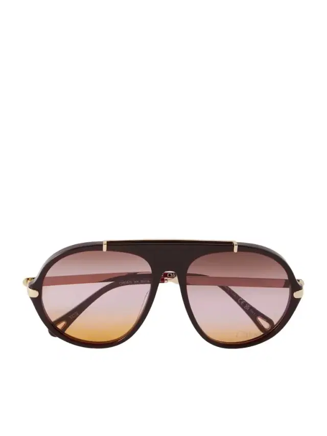Chloé Aly Aviator-frame Acetate Sunglasses