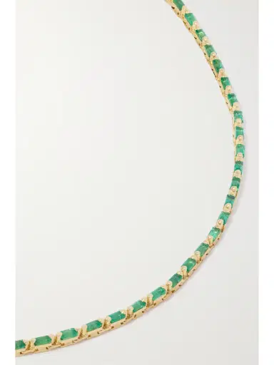 Suzanne Kalan 18-karat Gold Emerald Tennis Necklace | Thumbnail 4 Suzanne Kalan 18-karat Gold Emerald Tennis Necklace | Thumbnail 4