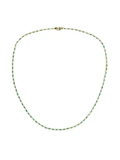 Suzanne Kalan 18-karat Gold Emerald Tennis Necklace | Thumbnail 1 Suzanne Kalan 18-karat Gold Emerald Tennis Necklace | Thumbnail 1